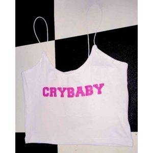 O-MIGHTY white crybaby skinny tank
